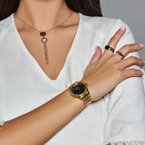 Versace Hellenyium Quartz Black Dial Gold Steel Strap Watch for Women - VE2S00622 Authentic Buy Shop Now