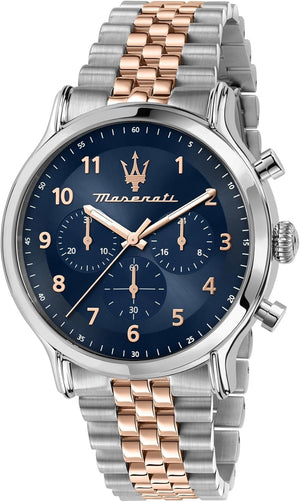 Maserati Epoca Limited Edition Chronograph Blue Dial Two Tone Steel Strap Watch for Men - R8873618021 Authentic Buy Shop Now