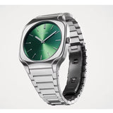 D1 Milano Square Eden Green Dial Silver Steel Strap Watch for Men - D1-SQBJ06 Authentic Buy Shop Now