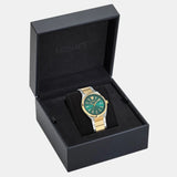 Versace V-Auria Quartz Green Dial Two Tone Steel Strap Watch for Men - VE0F00425 Authentic Buy Shop Now