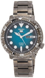 Seiko 5 Sports Automatic Turquoise Dial Grey Steel Strap Watch for Men - SRPC65J1 Authentic Buy Shop Now