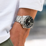 Seiko 5 Sports SKX Automatic Black Dial Silver Steel Strap Watch for Men - SRPL85K1 Authentic Buy Shop Now