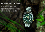 Seiko 5 Sports Forest Green Sunrise Limited Edition Green Dial Silver Steel Strap Watch for Men - SSK050K1 Authentic Buy Shop Now