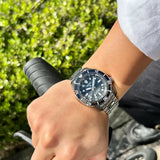 Seiko Prospex Diver Scuba Automatic Blue Dial Silver Steel Strap Watch for Men - SBEJ021 Authentic Buy Shop Now