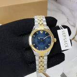 Versace Hellenyium Quartz Blue Dial Two Tone Steel Strap Watch for Women - VE2S00522 Authentic Buy Shop Now