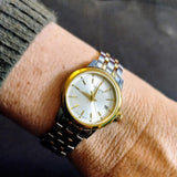 Tissot T Classic Dream Lady Silver Dial Two Tone Steel Strap Watch for Women - T129.210.22.031.00 Authentic Buy Shop Now