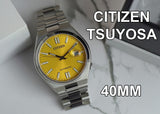 Citizen Tsuyosa Automatic Yellow Dial Silver Steel Strap Watch for Men - NJ0150-56Z Authentic Buy Shop Now