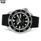 Seiko 5 Sports SKX Automatic Black Dial Black Silicone Strap Watch for Men - SRPD73K2 Authentic Buy Shop Now