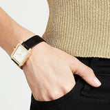 Tory Burch Robinson White Dial Black Leather Strap Watch for Women - TBW1504 Authentic Buy Shop Now