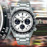 Seiko Prospex Speedtimer Solar Chronograph White Dial Silver Steel Strap Watch for Men - SSC813 Authentic Buy Shop Now