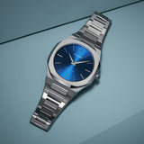 D1 Milano Ultra Thin Blue Dial Silver Steel Strap Watch for Men - D1-UTBJ09 Authentic Buy Shop Now