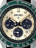 Seiko Prospex Speedtimer Solar Chronograph Ivory Dial Black Leather Strap Watch for Men - SSC943 Authentic Buy Shop Now