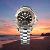 Seiko Prospex Polygonal Sea Diver Automatic Black Dial Silver Steel Strap Watch for Men - SPB485J1 Authentic Buy Shop Now