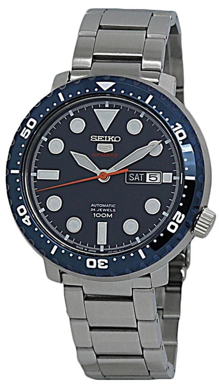 Seiko 5 Sports Automatic Blue Dial Silver Steel Strap Watch for Men - SRPC63J1 Authentic Buy Shop Now