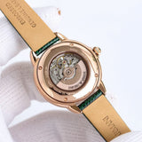 Emporio Armani Mia Meccanico Mother of Pearl Dial Green Leather Strap Watch for Women - AR60073 Authentic Buy Shop Now