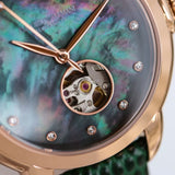 Emporio Armani Mia Meccanico Mother of Pearl Dial Green Leather Strap Watch for Women - AR60073 Authentic Buy Shop Now