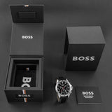 Hugo Boss Troper Chronograph Black Dial Black Leather Strap Watch for Men - 1514055 Authentic Buy Shop Now