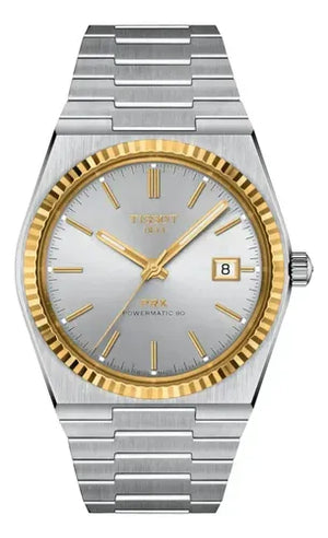 Tissot PRX Powermatic 80 Gold Automatic Silver Dial Silver Steel Strap Watch for Men - T931.407.41.031.01 Authentic Buy Shop Now