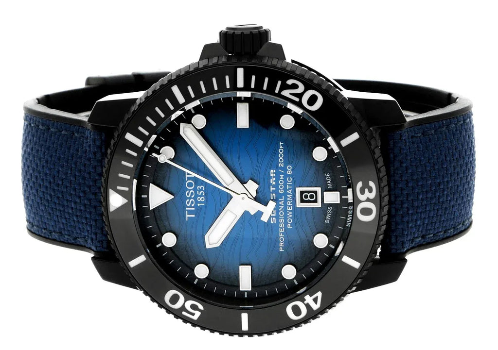 Tissot Seastar 2000 Professional Powermatic 80 Blue Dial Blue Nylon Strap Watch for Men - T120.607.37.041.00 Authentic Buy Shop Now