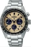 Seiko Prospex Speedtimer Solar Chronograph Gold Dial Silver Steel Strap Watch for Men - SSC817 Authentic Buy Shop Now