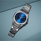D1 Milano Ultra Thin Blue Dial Silver Steel Strap Watch for Men - D1-UTBJ09 Authentic Buy Shop Now