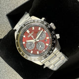 Seiko Prospex US Special Edition Speedtimer Solar Chronograph Red Dial Silver Steel Strap Watch for Men - SSC927 Authentic Buy Shop Now