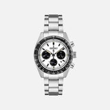 Seiko Prospex Speedtimer Solar Chronograph White Dial Silver Steel Strap Watch for Men - SSC813 Authentic Buy Shop Now