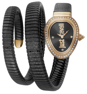 Just Cavalli Doppio Black Dial Black Steel Strap Watch for Women - JC1L163M0045 Authentic Buy Shop Now