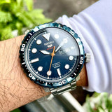 Seiko 5 Sports Automatic Blue Dial Silver Steel Strap Watch for Men - SRPC63J1 Authentic Buy Shop Now