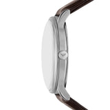 Emporio Armani Kappa Silver Dial Brown Leather Strap Watch for Men - AR11173 Authentic Buy Shop Now
