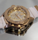Philipp Plein The Skull Gold Dial White Silicone Strap Watch for Men - PWAAA1221 Authentic Buy Shop Now