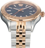 Versace Hellenyium Blue Dial Two Tone Steel Strap Watch for Men - VEVK01424 Authentic Buy Shop Now