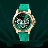 Maserati Successo Chronograph Green Dial Green Silicone Strap Watch for Men - R8871621038 Authentic Buy Shop Now