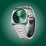 D1 Milano Square Eden Green Dial Silver Steel Strap Watch for Men - D1-SQBJ06 Authentic Buy Shop Now