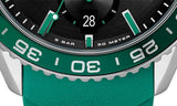 Hugo Boss Runner Chronograph Black Dial Green Silicone Strap Watch for Men - 1514246 Authentic Buy Shop Now