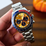 Seiko Prospex Solar Chronograph 1969 Re-interpretation Orange Dial Silver Steel Strap Watch for Men - SSC947 Authentic Buy Shop Now
