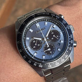Seiko Prospex Speedtimer 41.4 Solar Chronograph Blue Dial Silver Steel Strap Watch for Men - SSC935 Authentic Buy Shop Now