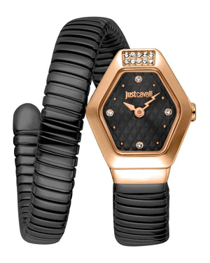Just Cavalli Splora Black Dial Black Steel Strap Watch for Women - JC1L394M0075 Authentic Buy Shop Now