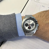 Seiko Prospex Speedtimer Solar Chronograph Silver Dial Silver Steel Strap Watch for Men - SSC911 Authentic Buy Shop Now