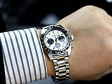 Seiko Prospex Speedtimer Solar Chronograph White Dial Silver Steel Strap Watch for Men - SSC813 Authentic Buy Shop Now