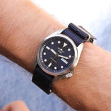 Seiko 5 Sports Automatic Blue Dial Blue Nylon Strap Watch for Men - SRPE63K1 Authentic Buy Shop Now