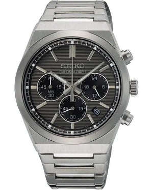 Seiko Conceptual Chronograph Grey Dial Silver Steel Strap Watch for Men - SSB455P1 Authentic Buy Shop Now