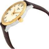 Tissot Classic Dream Ivory Dial Brown Leather Strap Watch for Men - T129.410.26.263.00 Authentic Buy Shop Now