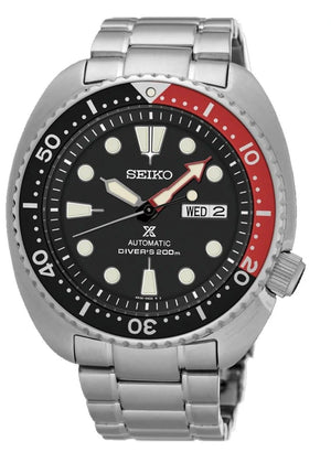 Seiko Prospex Turtle Divers Automatic Black Dial Silver Steel Strap Watch for Men - SRP789J1 Authentic Buy Shop Now