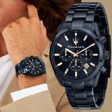 Maserati Attrazione Chronograph Blue Dial Blue Steel Strap Watch for Men - R8873626003 Authentic Buy Shop Now