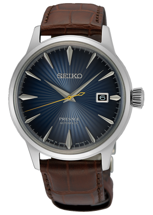 Seiko Cocktail Time Automatic Blue Dial Brown Leather Strap Watch for Men - SRPK15K1 Authentic Buy Shop Now