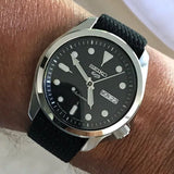 Seiko 5 Sports Automatic Black Dial Black Nylon Strap Watch for Men - SRPE67K1 Authentic Buy Shop Now