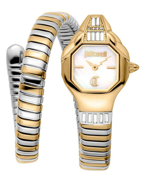 Just Cavalli Brillante Mother of Pearl Dial Two Tone Steel Strap Watch for Women - JC1L326M0055 Authentic Buy Shop Now