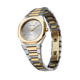 D1 Milano Ultra Thin Silver Dial Two Tone Steel Strap Watch for Women - D1-UTBL34 Authentic Buy Shop Now