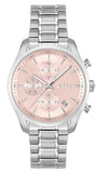 Hugo Boss Grand Tour Chronograph Pink Mother of Pearl Dial Silver Steel Strap Watch for Women - 1502765 Authentic Buy Shop Now